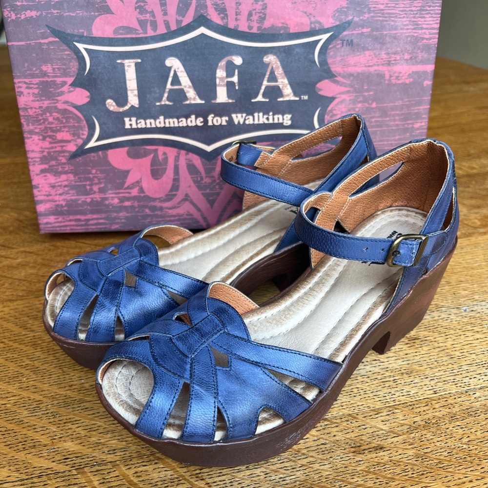JAFA Shoes new leather, handmade made in Israel, color blueberry, size 37